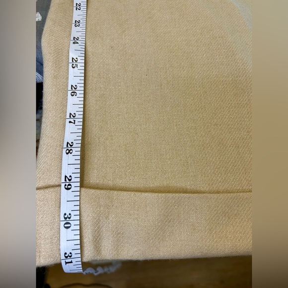 🤩”Talbots” Stylish Wool Blend Tan Wide-Leg Cuffed Pants w/ Pockets Size 10 💛 - Picture 14 of 15